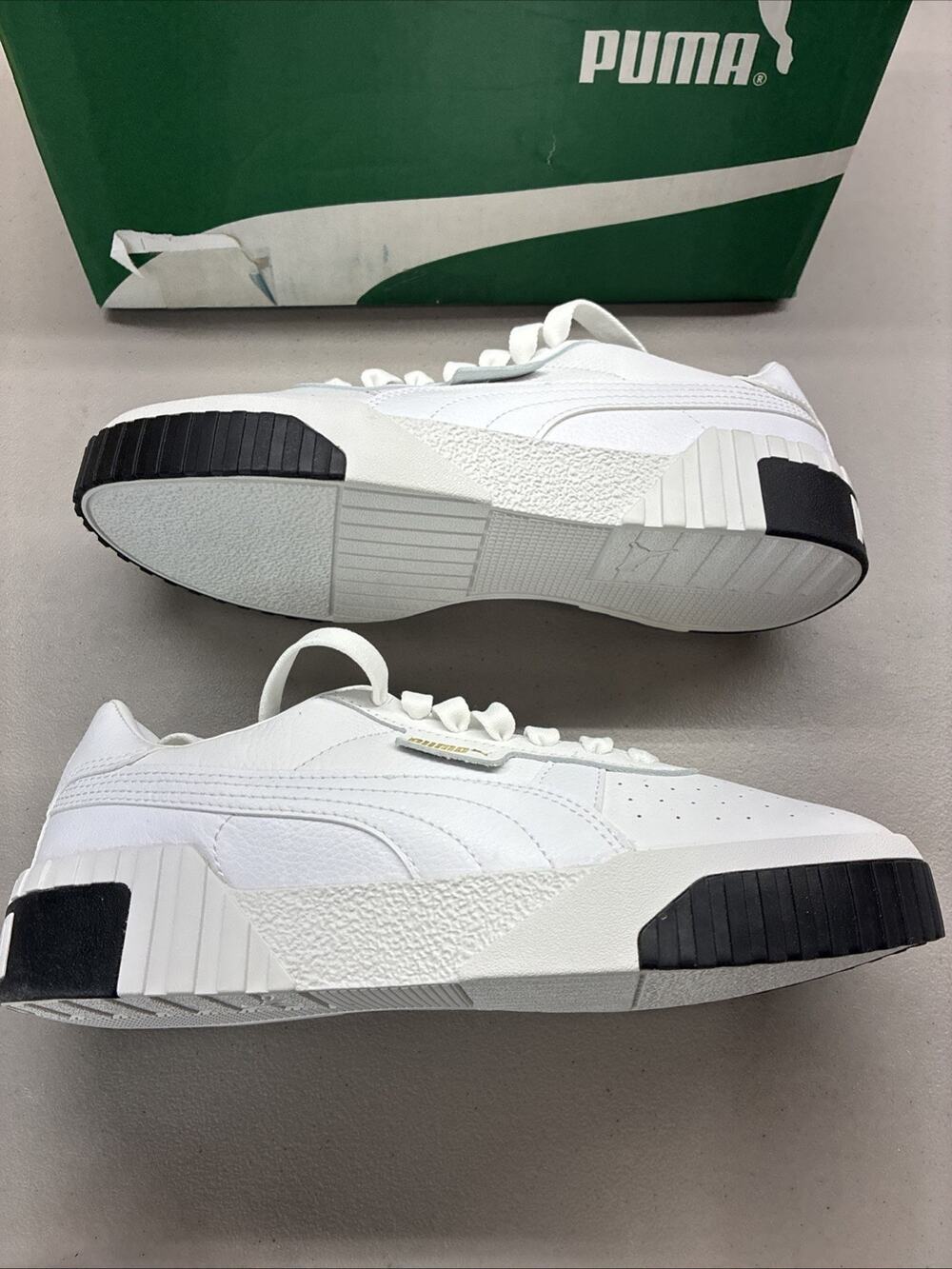 PUMA Cali Wn’s Women’s 8.5 Low Top Lace-Up Sneakers White/Puma Black 369155-04